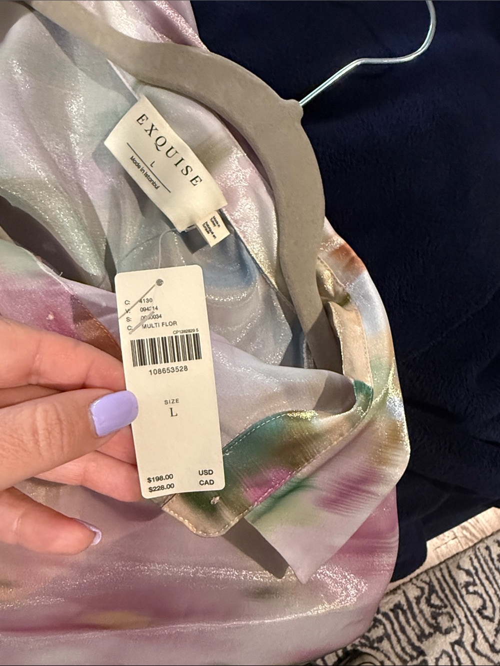 Anthropologie Pastel Watercolor Button-Down Dress in Pink, Blue, Green, Gold - Picture 6 of 6
